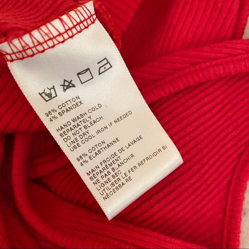 UO Red Ribbed Crop Tank - Picture 6 of 6
